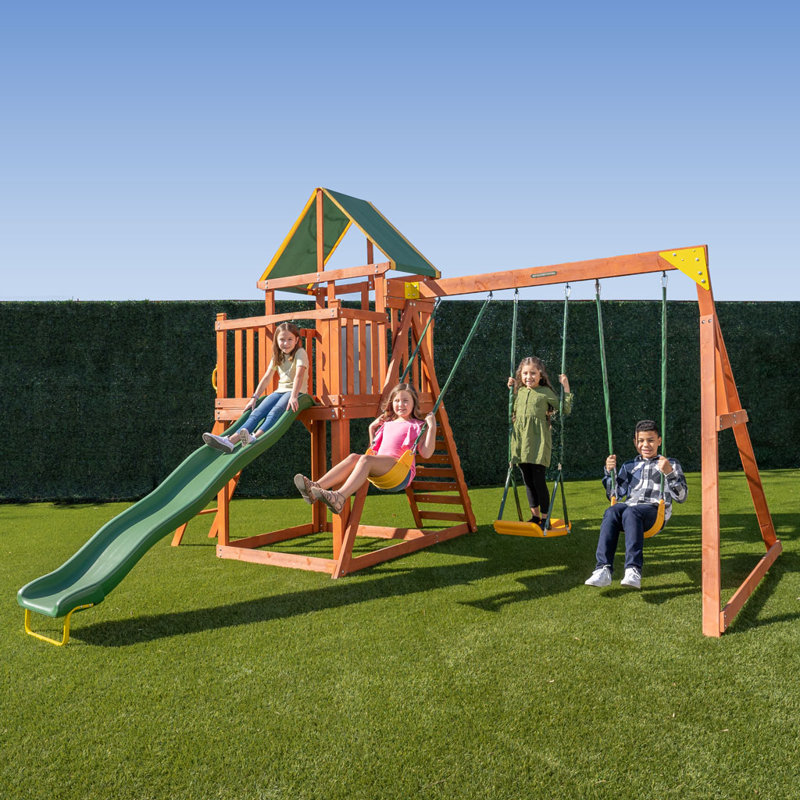Natus Inc Pine Hill Wooden Swing Set Wayfair